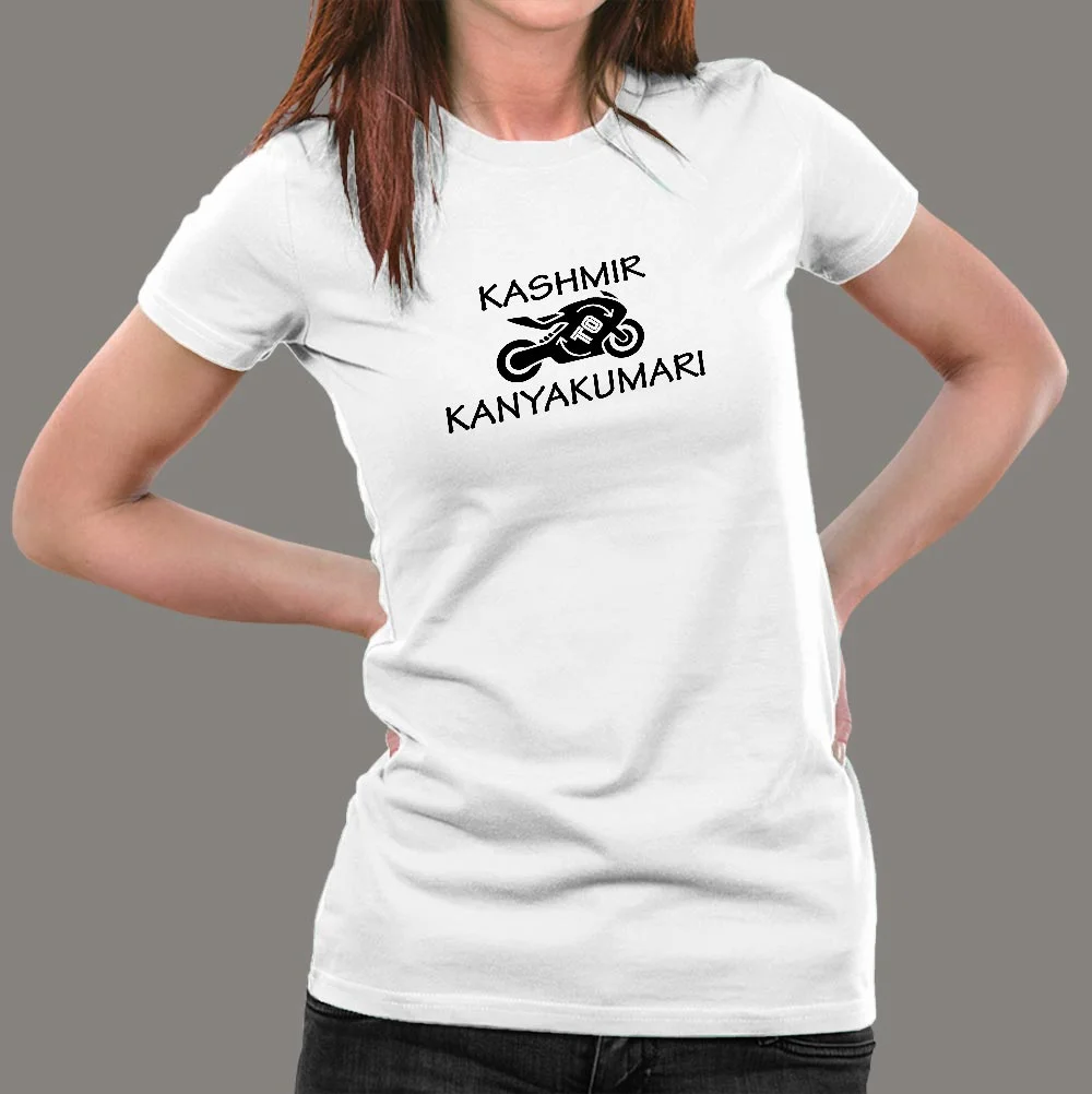 Kashmir To Kanyakumari Road Trip Women's Bike T-Shirt