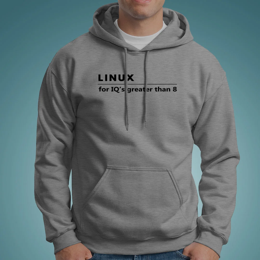 Linux For IQ's Greater Than 8 Men's Hoodies India