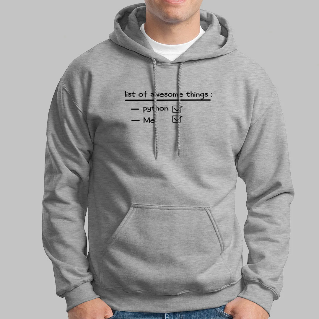 Awesome Things- Python & Me - Programming Hoodie India for Men