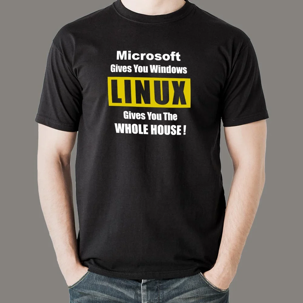 Windows vs Linux T-Shirt - Choose Your House