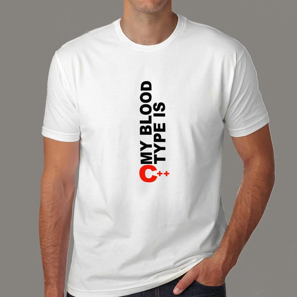 Blood Type C++ Programmer T-Shirt - Code in Veins
