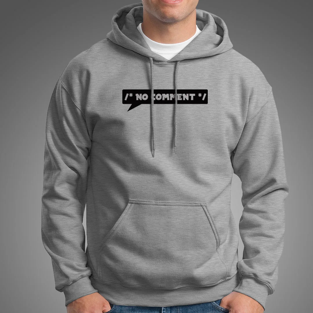 No Comment Funny Programmer Hoodies For Men