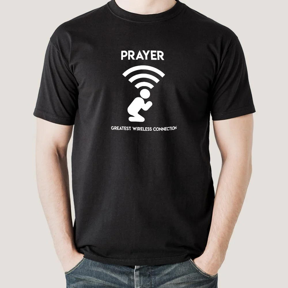 Prayer - Greatest Wireless Connection Men's Religious T-shirt