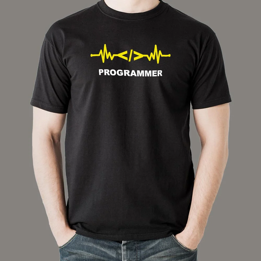 Programmer Heartbeat T-Shirt - Coding Runs Deep