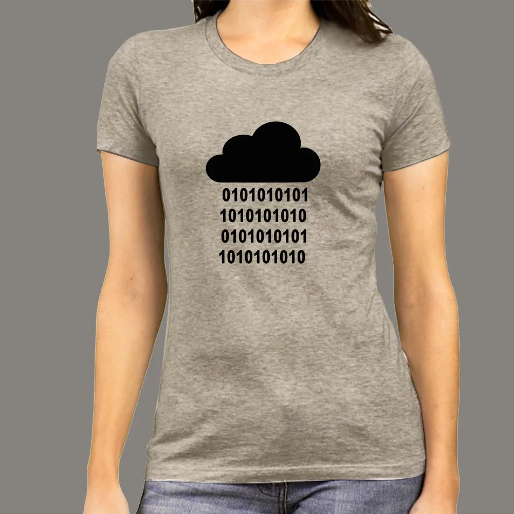 Binary Rain Programmer T-Shirt For Women