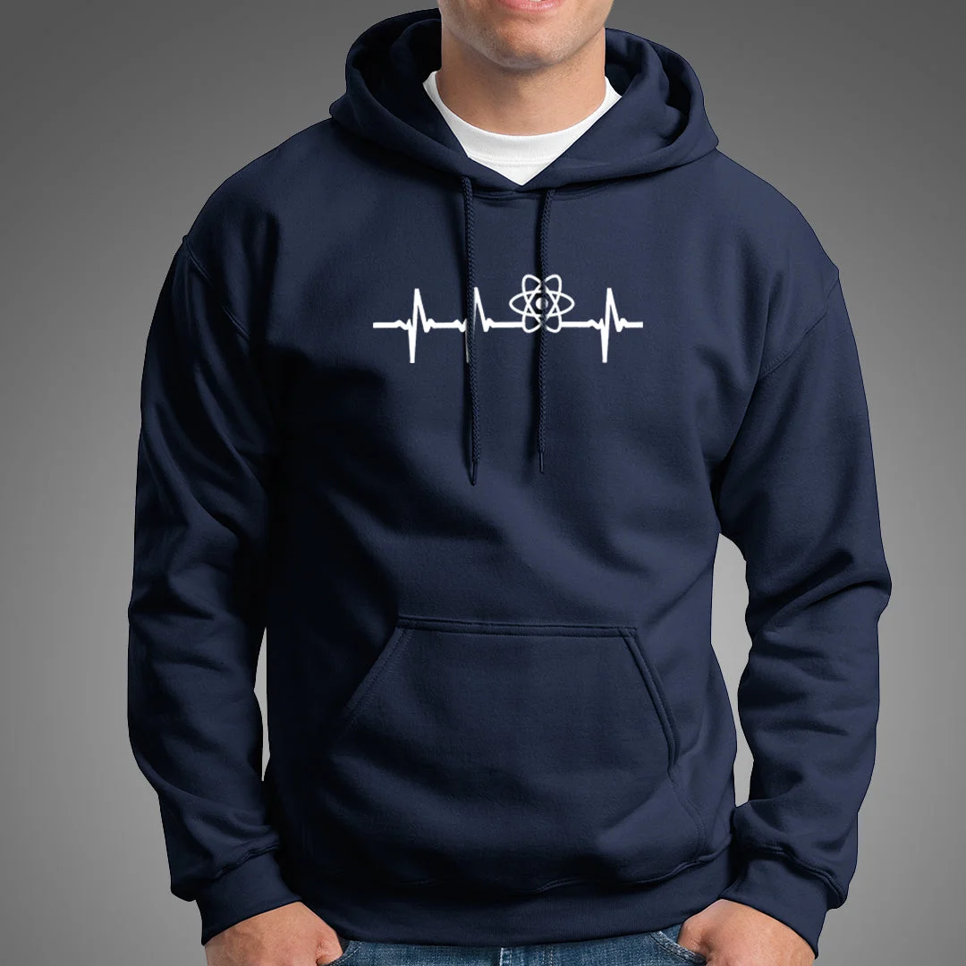 React Js Heartbeat Hoodies For Men