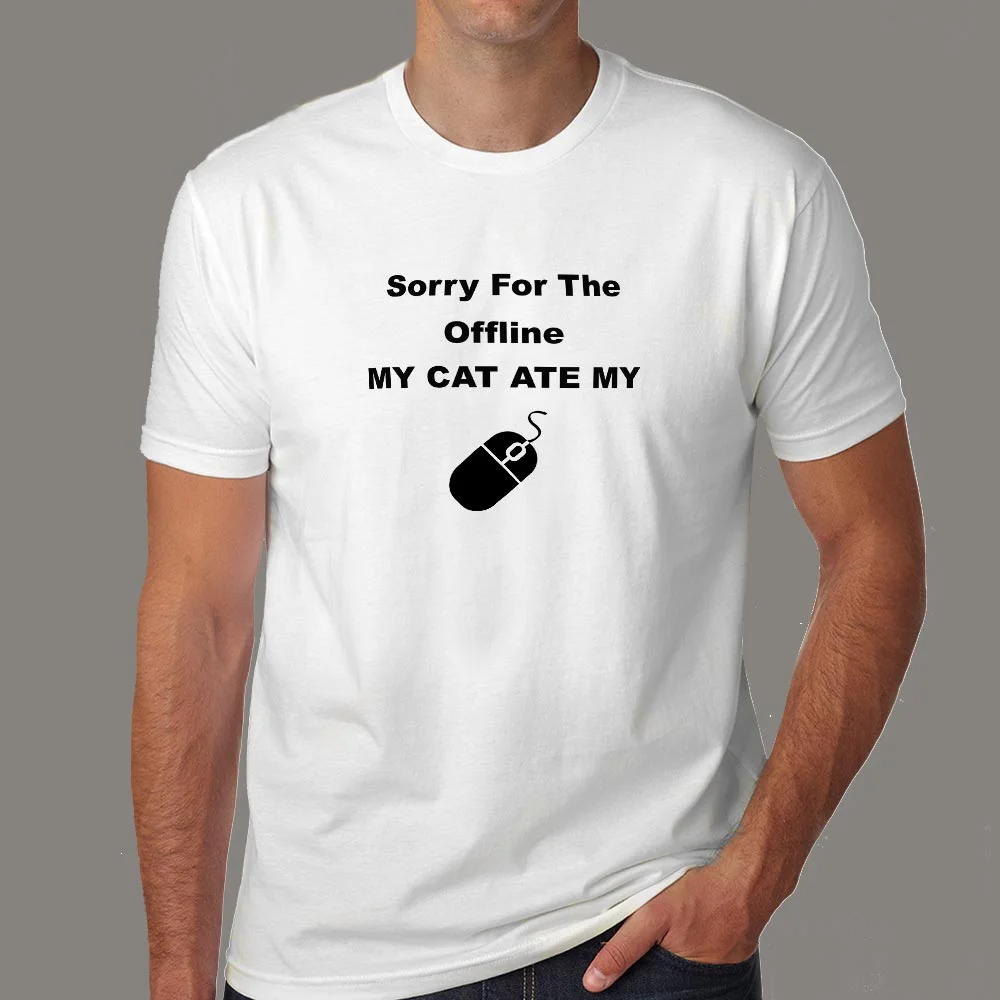 Cat Ate Mouse - Funny Tech Men's T-Shirt