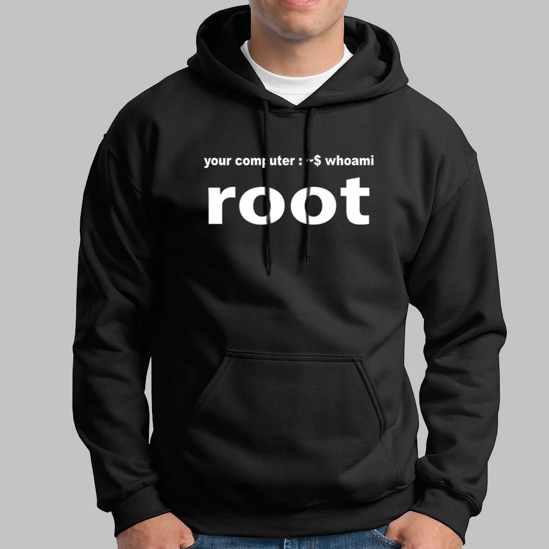 Your Computer Whoami Root Funny IT Admin Hacker Hoodies For Men