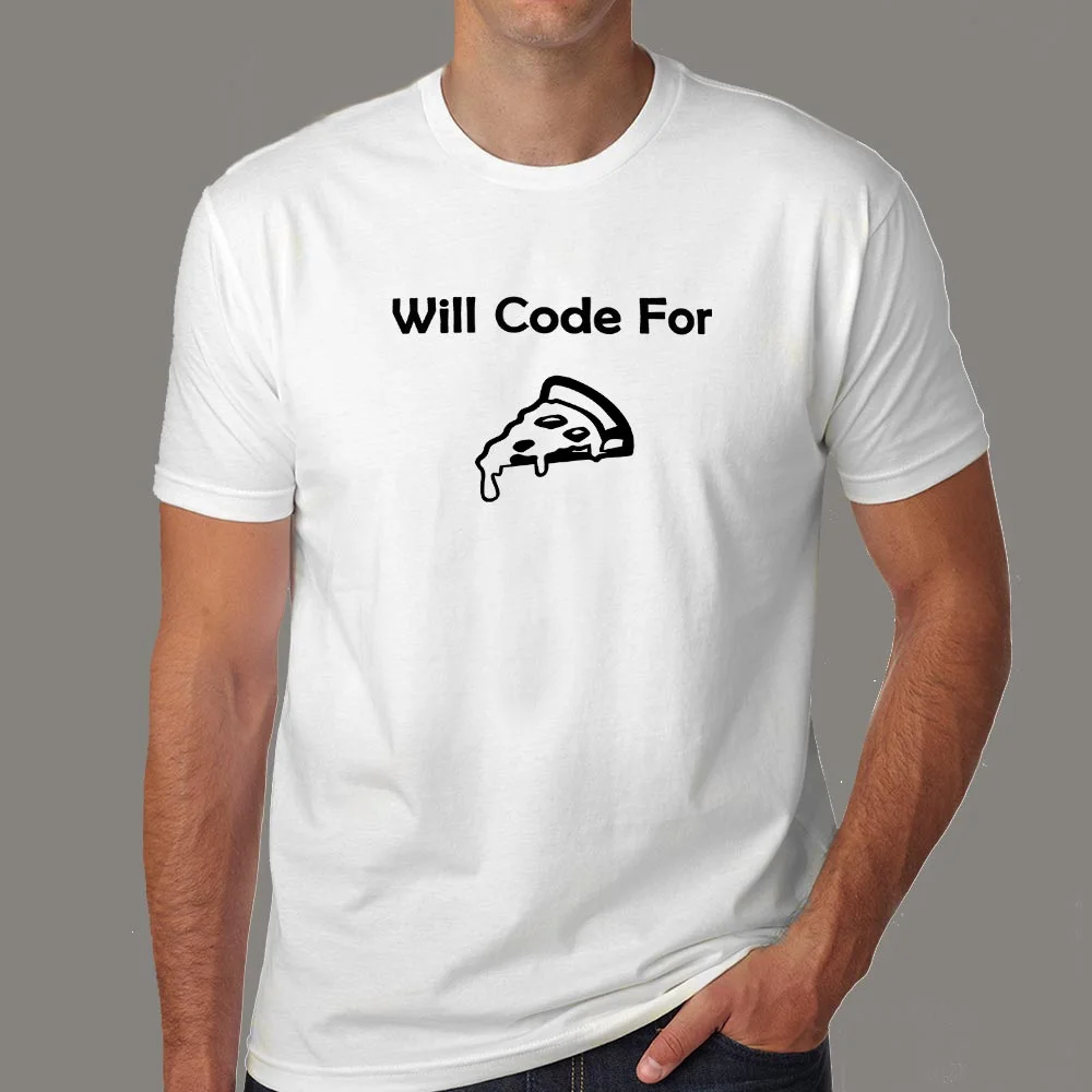 Will Code For Pizza Men's Funny Programmer T-Shirt