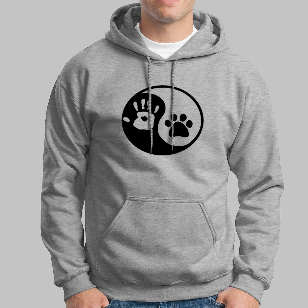 Yin Yang Human And Dog Hoodies For Men