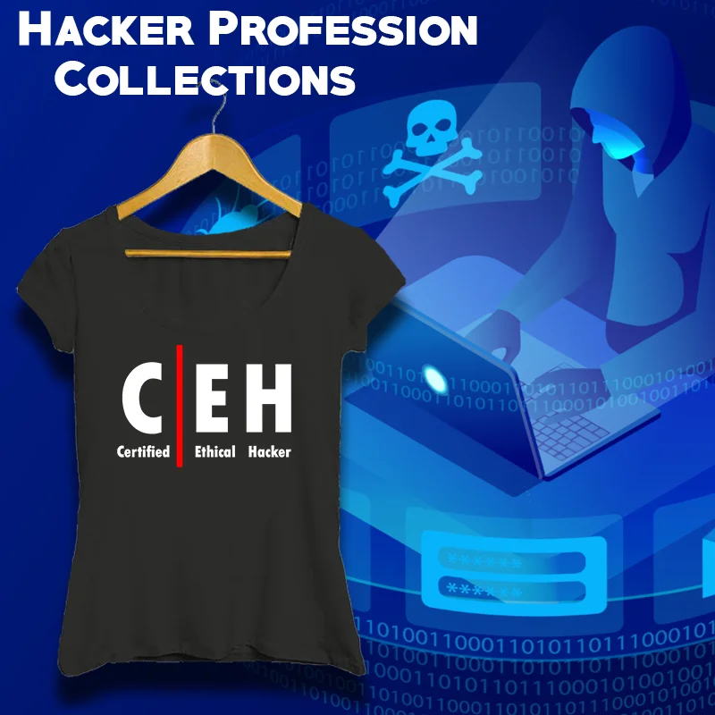 Hacker And Cyber Security Coding And Profession T-shirts For Women India