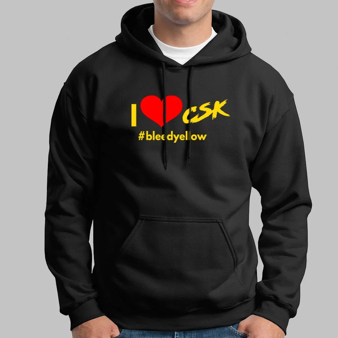 I Love CSK Hoodie For Men | Chennai Cricket Fan Hoodie