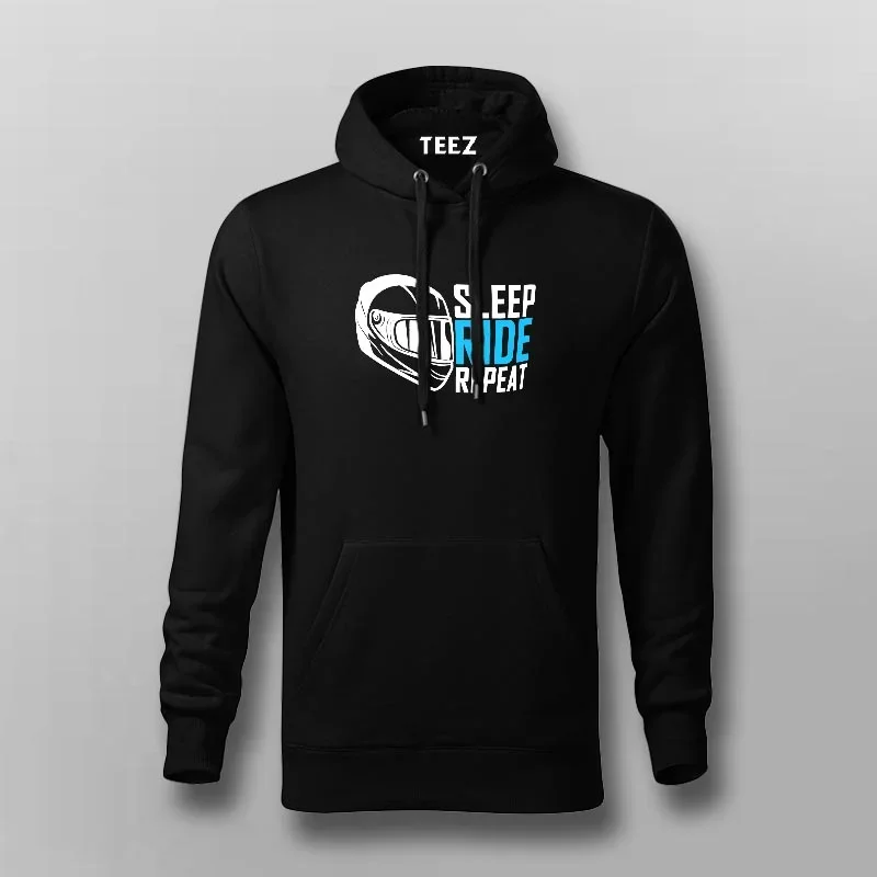 Sleep Ride Hoodie For Men | Biker Graphic Hoodie